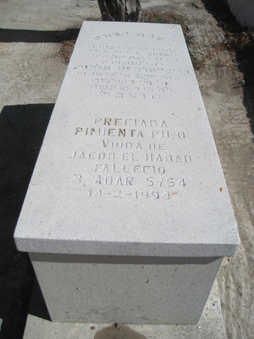 Grabstein von pimienta preciada