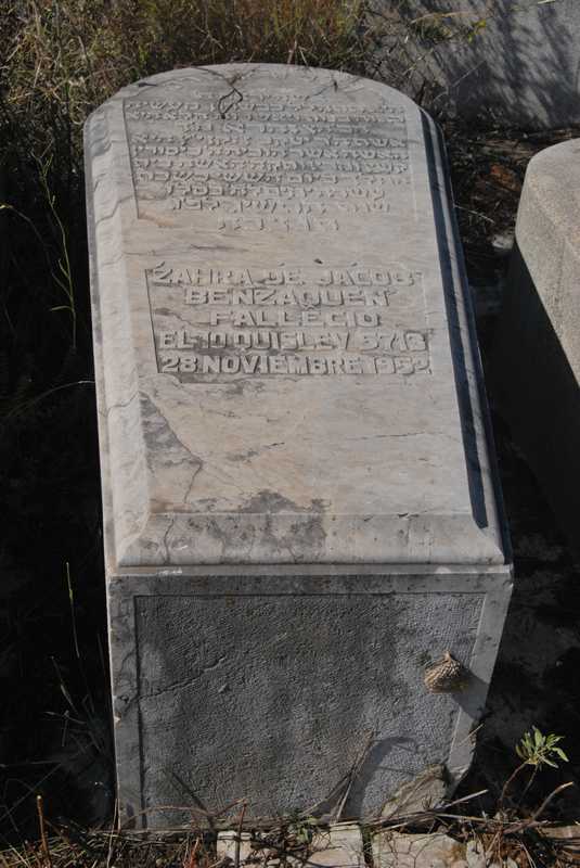 Lápide de benzaquen zahra