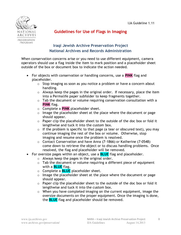 ija-guidelines-for-use-of-flags-in-imaging — page 1 · Iraqi Jewish Archive (NARA) · judeoiraq.org