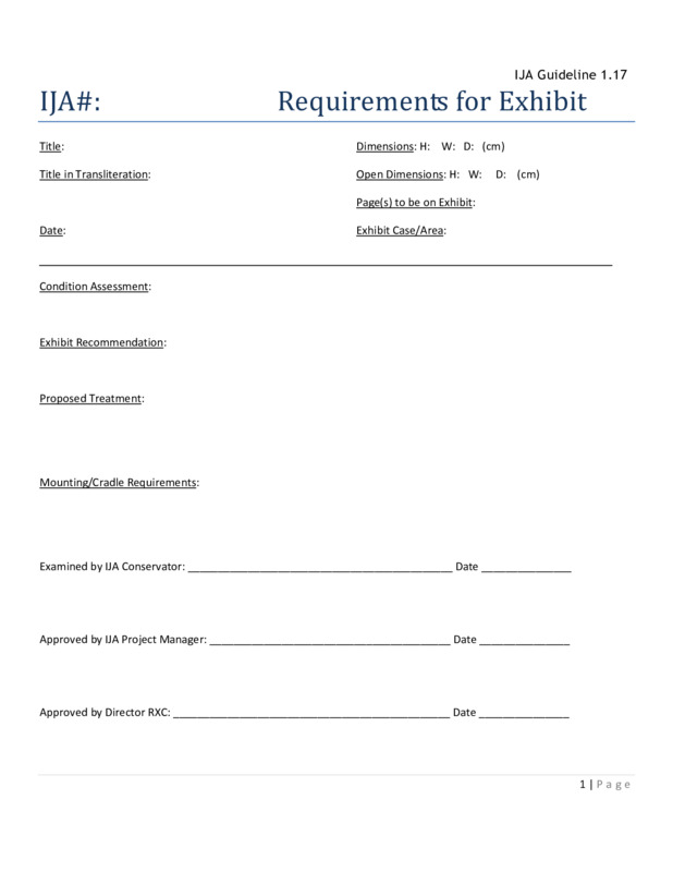 ija-requirements-for-exhibit — page 1 · Iraqi Jewish Archive (NARA) · judeoiraq.org