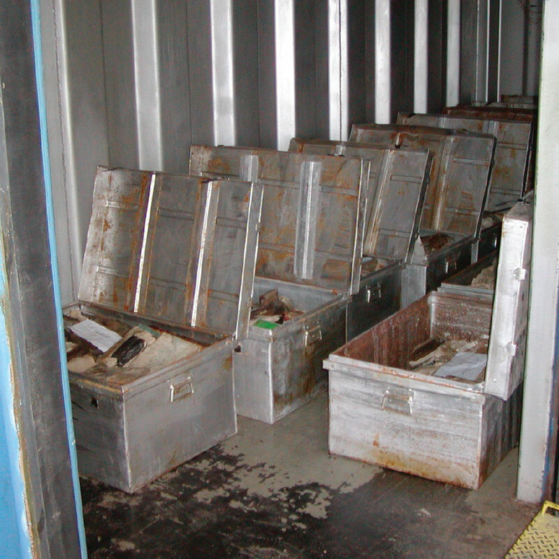 ija-trunks-in-vacuum-freeze-drying-chamber — page 1 · Iraqi Jewish Archive (NARA) · judeoiraq.org